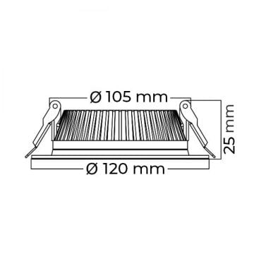 Braytron SBP12-00831 8 Watt Siyah Kasa Sıva Altı Yuvarlak Backlight LED Panel - Beyaz Işık (6500K)