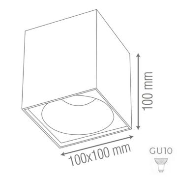 goldX ZE832-1-BE 10x10x10 cm Bakır Eskitme Sıva Üstü Spot Kasası (GU10 Duylu)