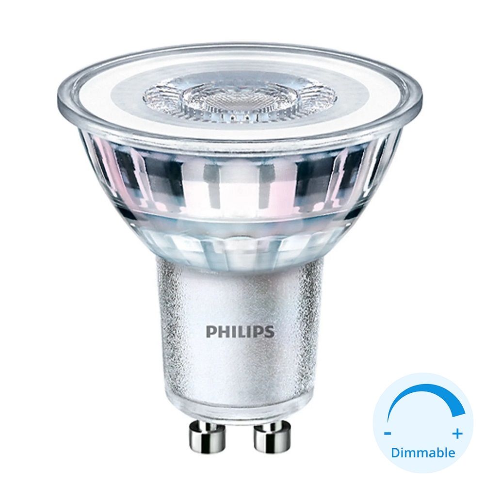 PHILIPS 4 Watt Mercekli Dimli LED GU10 Duylu LED Ampul - Ilık Beyaz (4000K)