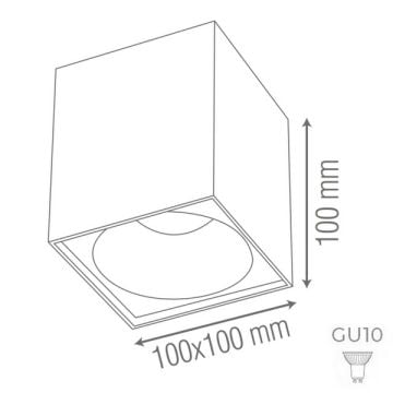 goldX ZE832-1-BRE 10x10x10 cm Bronz Eskitme Sıva Üstü Spot Kasası (GU10 Duylu)