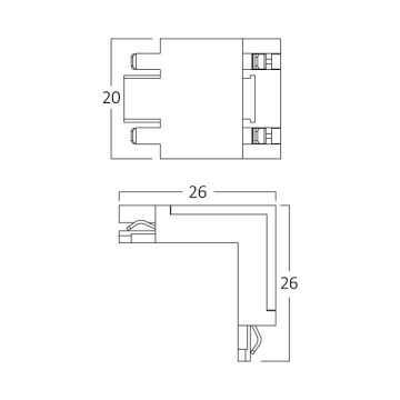 Braytron BY41-80031 Ultra Slim Sıva Altı/Üstü Magnet Ray L Bağlantı Aparatı (Duvar+Tavan)