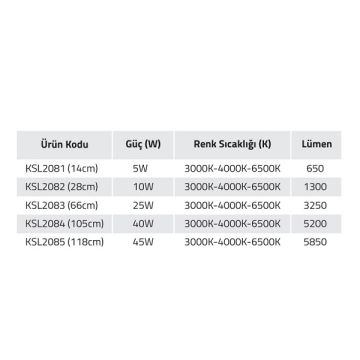 K2 GLOBAL KSL2085 45 Watt 118 cm Sıva Üstü LED Spot (OSRAM LED & TRIDONIC Driver)