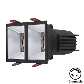 MOLLED MOL4162M Triac Dimli 2x12 Watt Siyah-Krom Sıva Altı İkili LED Spot