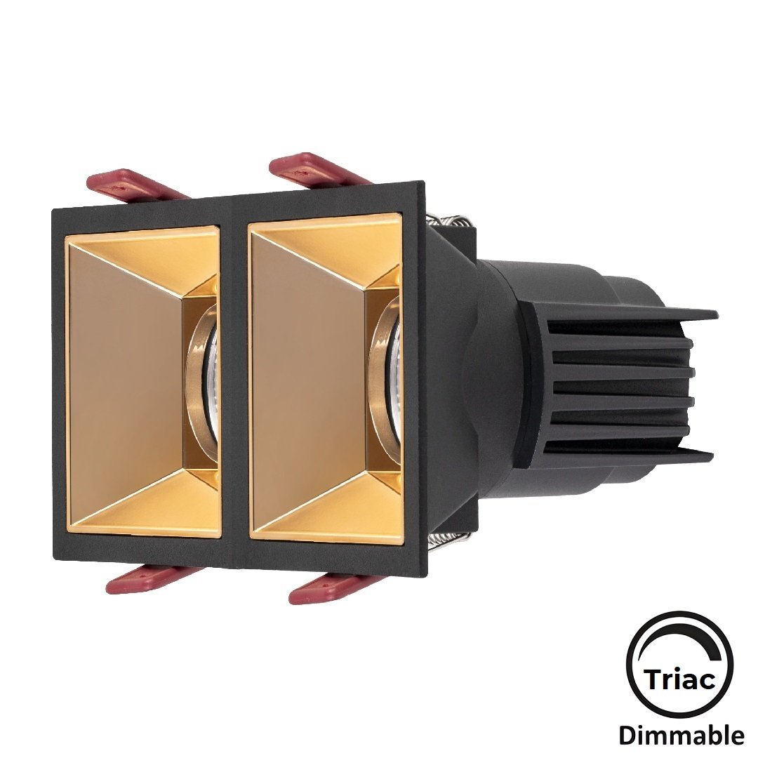 MOLLED MOL4161M Triac Dimli 2x8 Watt Siyah-Gold Sıva Altı İkili LED Spot