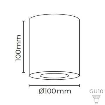 MOLLED MOL362-4-8M 10x10 cm 8 Watt Beyaz-Bakır Sıva Üstü Silindir Spot (Metal)
