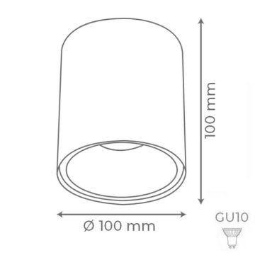 goldX ZE830-1-BE 10x10 cm Bakır Eskitme Sıva Üstü Silindir Spot Kasası (GU10 Duylu)