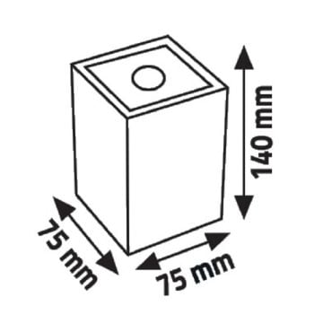 K2 GLOBAL KDA861 10x10x14 cm Beyaz-Krom Sıva Üstü Spot Kasası