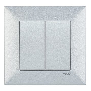 VİKO 92605002-D Dual Anahtar Düğmesi [Gümüş]