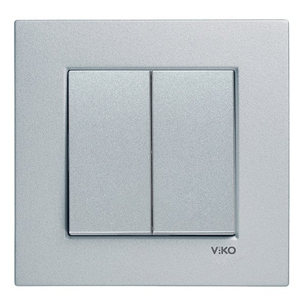 VİKO Novella/Trenda 92605002-D Dual Anahtar Düğmesi [Gümüş]