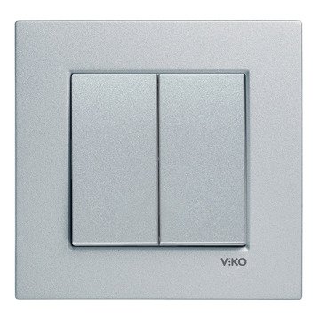 VİKO Novella/Trenda 92605002-D Dual Anahtar Düğmesi [Gümüş]