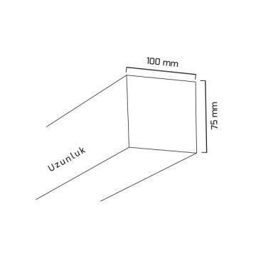 GOYA GY 8045-60 Siyah/Beyaz Kasa 35 Watt 60 cm Sıva Üstü Lineer Armatür