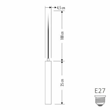 CATA CT-8340 Platin Boru Sarkıt Avize (E27 Duylu)