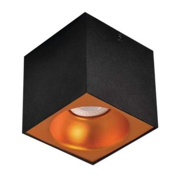 MOLLED MOL363-1 10x10x10 cm Siyah-Bakır Sıva Üstü Spot Kasası (Metal - GU10 Duylu)