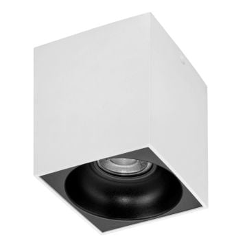 goldX ZE832-WB 10x10x14 cm Beyaz-Siyah Üstü Spot Kasası (GU10 Duylu)