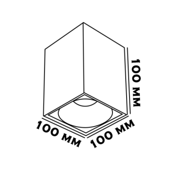 10x10x10 cm Siyah-Gold Sıva Üstü Spot