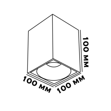 10x10x10 cm Siyah Sıva Üstü Spot