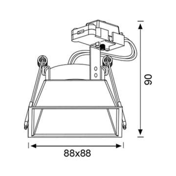 JUPITER JH660 S Siyah Sıva Altı Kare Spot Kasası - Metal
