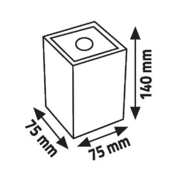 K2 GLOBAL KDA911 7.5x7.5x14 cm Siyah-Krom Sıva Üstü Spot Kasası