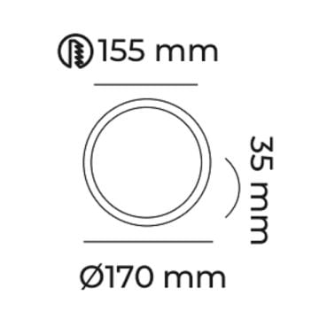 MOLLED MOL602 Beyaz/Siyah Kasa 22 Watt Sıva Altı Yuvarlak LED Panel (SAMSUNG/OSRAM LED)