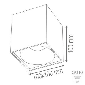 goldX ZE832-1-BG 10x10x10 cm Siyah-Kızıl Gold Sıva Üstü Spot Kasası (GU10 Duylu)