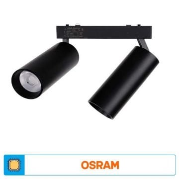 ACK AD45-05301 10+10 Watt İkili OSRAM LED Magnet Ray Spot - Gün Işığı (3000K)