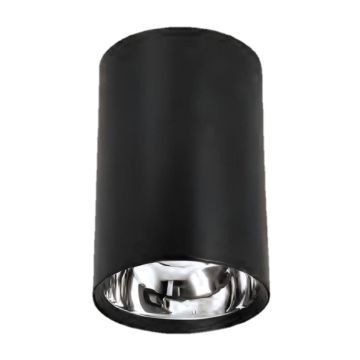 K2 GLOBAL KDA915 7.5x10 cm Siyah-Krom Gold Sıva Üstü Silindir Spot Kasası
