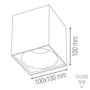 goldX ZE832-1-WB 10x10x10 cm Beyaz-Siyah Sıva Üstü Spot Kasası (GU10 Duylu)