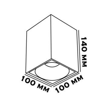 10x10x14 cm Siyah-Gold Sıva Üstü Spot