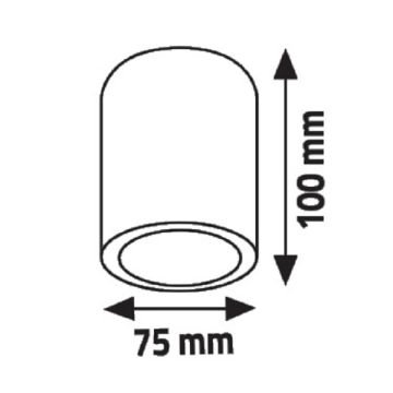 K2 GLOBAL KDA917 7.5x10 cm Beyaz-Krom Gold Sıva Üstü Silindir Spot Kasası