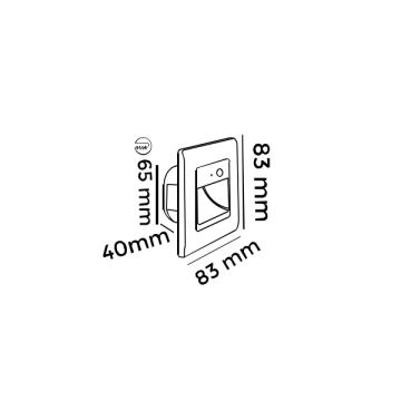 MOLLED MOL9016 1 Watt Sensörlü Gri Kare Sıva Altı LED Merdiven Armatürü - Plastik - Gün Işığı (3000K)
