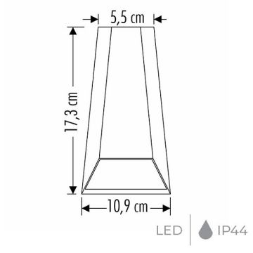 CATA CT-7063 MALTA 7 Watt Antrasit Çift Yönlü Dış Mekan LED Aplik - Gün Işığı (3200K)