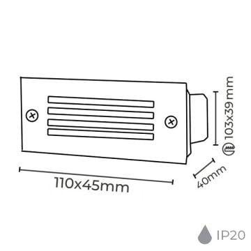 MOLLED MOL9004 3 Watt Saten Sıva Altı Dikdörtgen LED Merdiven Armatürü (Metal)
