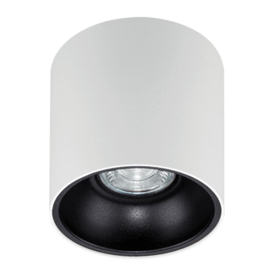 goldX ZE830-1-WB 10x10 cm Beyaz-Siyah Sıva Üstü Silindir Spot Kasası (GU10 Duylu)