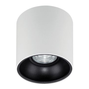 goldX ZE830-1-WB 10x10 cm Beyaz-Siyah Sıva Üstü Silindir Spot Kasası (GU10 Duylu)