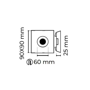 MOLLED MOL578 Kare Cam Spot Kasası