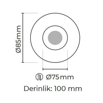 MOLLED MOL4144M Triac Dimli 12 Watt Siyah-Krom Sıva Altı LED Spot