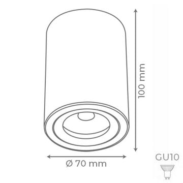 goldX ZE834-BK 7x10 cm Siyah Sıva Üstü Silindir Spot Kasası (GU10 Duylu)