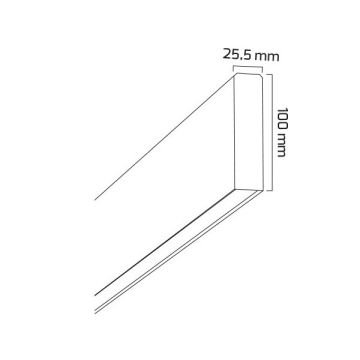 GOYA GY 8050-90 Siyah/Beyaz Kasa 26 Watt 90 cm Sıva Üstü Lineer Armatür