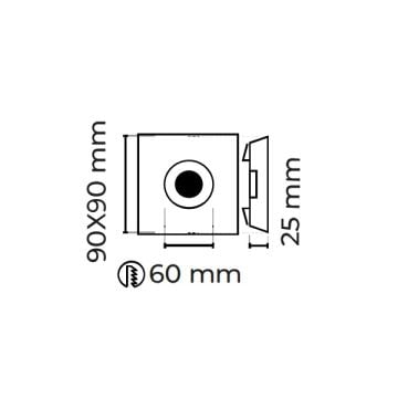 MOLLED MOL558 Kare Cam Spot Kasası