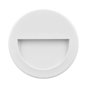 Braytron BG38-02000 3 Watt Sıva Üstü Yuvarlak Dış Mekan LED Merdiven Armatürü - Beyaz PC Gövde - Gün Işığı (3000K)