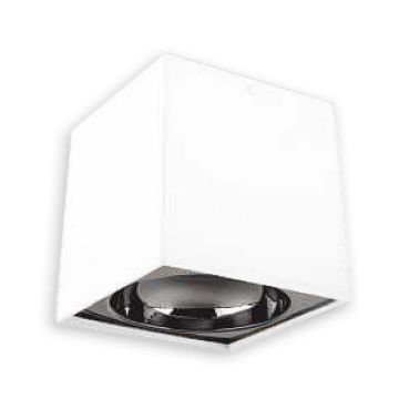 inoled 9254-05 10x10x10 cm Beyaz-Platin Sıva Üstü Spot Kasası - GU10 Duylu - Metal