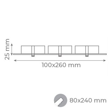 goldX ZE809-PE 12 Watt Prinç Eskitme Sıva Altı Üçlü Oval LED Spot (SAMSUNG LED & EAGLERISE Driver)
