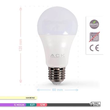 ACK AA13-01121 11 Watt LED Ampul - Ilık Beyaz (4000K)