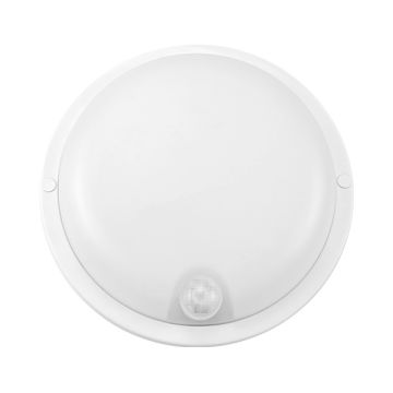 Braytron BC17-21130 18 Watt Beyaz Kasa Yuvarlak Sensörlü Dış Mekan LED Aplik - Beyaz Işık (6500K)