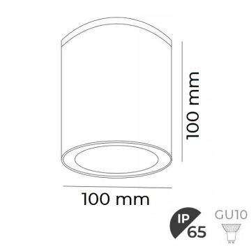 MOLLED MOL355 10x10 cm Antrasit Dış Mekan Sıva Üstü Spot - GU10 Duylu - IP54