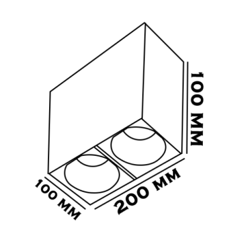 10x20x10 cm Beyaz-Bakır Sıva Üstü Spot