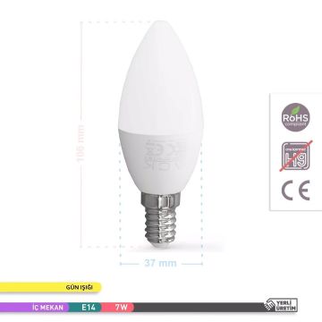 ACK AA09-00713 7 Watt LED Mum Ampul - Beyaz Işık (6500K)