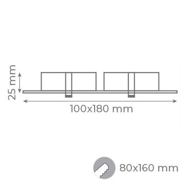 goldX ZE808-BE 2x12 Watt Bakır Eskitme Sıva Altı İkili Oval LED Spot (SAMSUNG LED & EAGLERISE Driver)