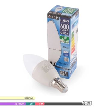 ACK AA09-00711 7 Watt LED Mum Ampul - Ilık Beyaz (4000K)