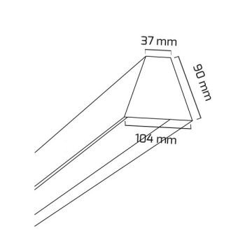 GOYA GY 8047-60 Siyah/Beyaz Kasa 26 Watt 60 cm Sıva Üstü Lineer Armatür